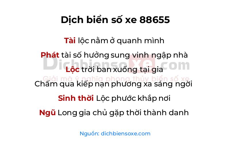 Dịch thơ biển số 88655