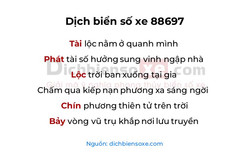 Dịch thơ biển số 88697