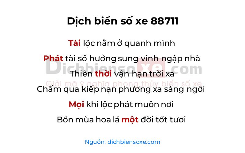 Dịch thơ biển số 88711