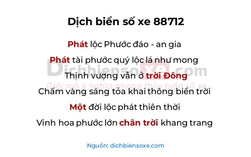 Dịch thơ biển số 88712