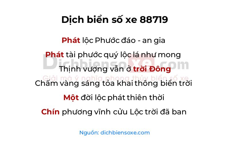 Dịch thơ biển số 88719