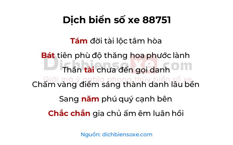 Dịch thơ biển số 88751