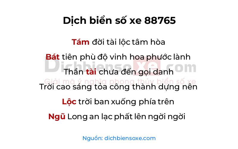 Dịch thơ biển số 88765