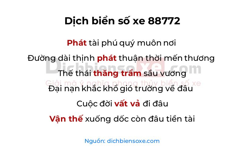 Dịch thơ biển số 88772
