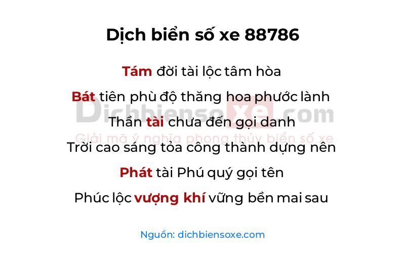 Dịch thơ biển số 88786