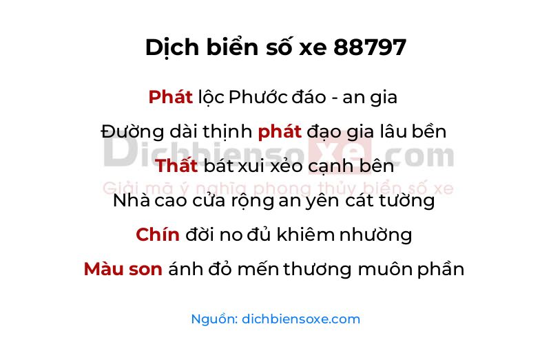 Dịch thơ biển số 88797