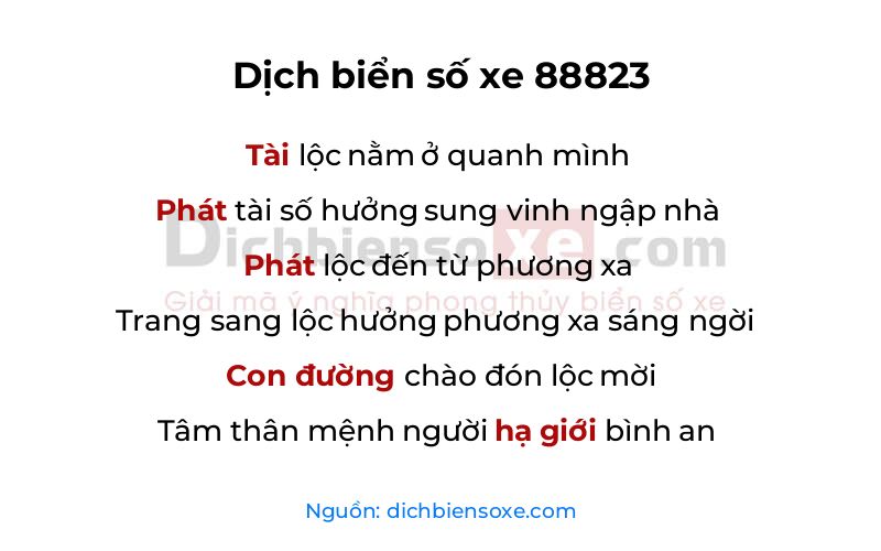 Dịch thơ biển số 88823