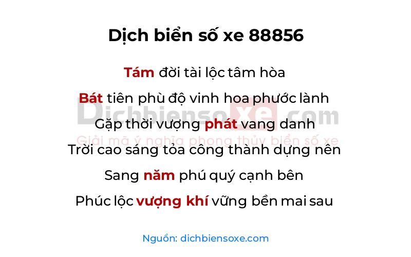 Dịch thơ biển số 88856