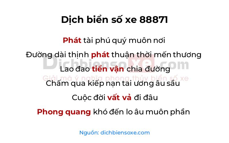 Dịch thơ biển số 88871
