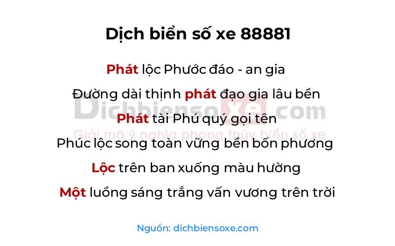 Dịch thơ biển số 88881