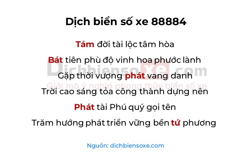 Dịch thơ biển số 88884
