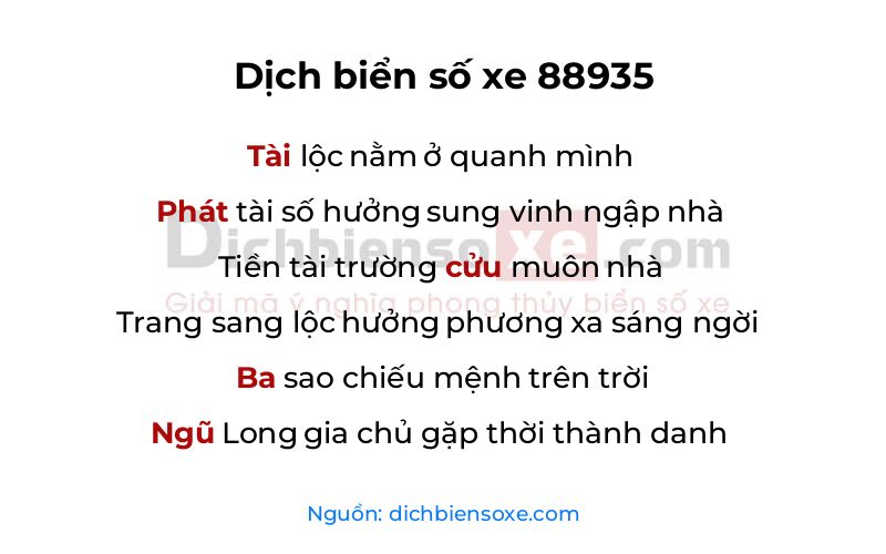 Dịch thơ biển số 88935