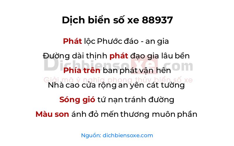 Dịch thơ biển số 88937