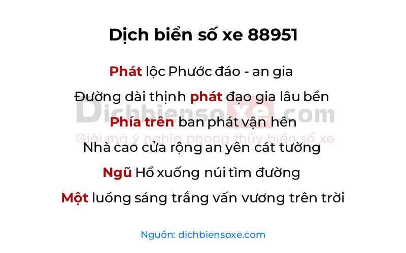 Dịch thơ biển số 88951