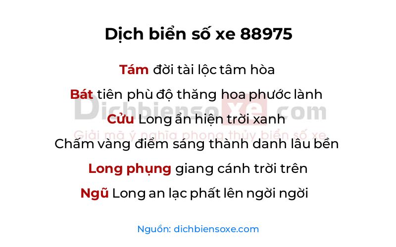 Dịch thơ biển số 88975