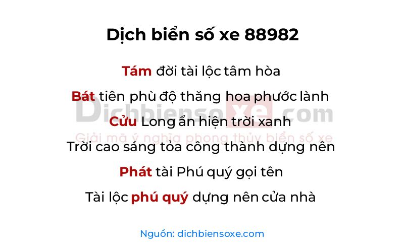 Dịch thơ biển số 88982