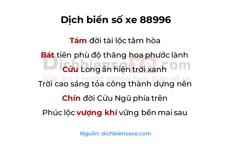 Dịch thơ biển số 88996