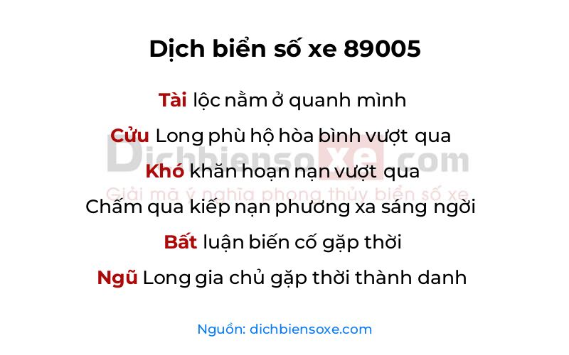 Dịch thơ biển số 89005
