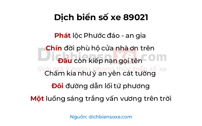 Dịch thơ biển số 89021