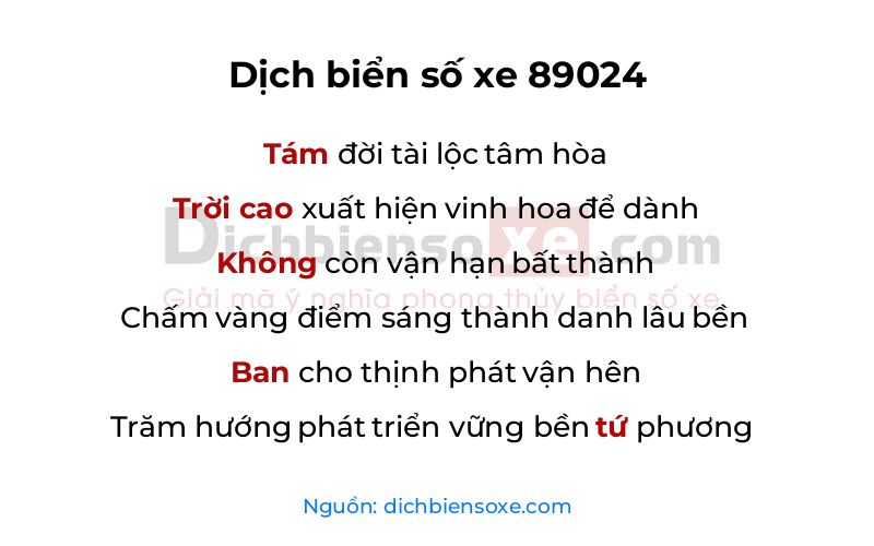 Dịch thơ biển số 89024