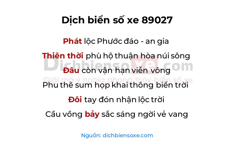 Dịch thơ biển số 89027