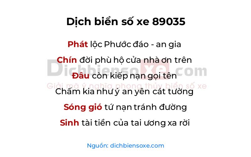 Dịch thơ biển số 89035