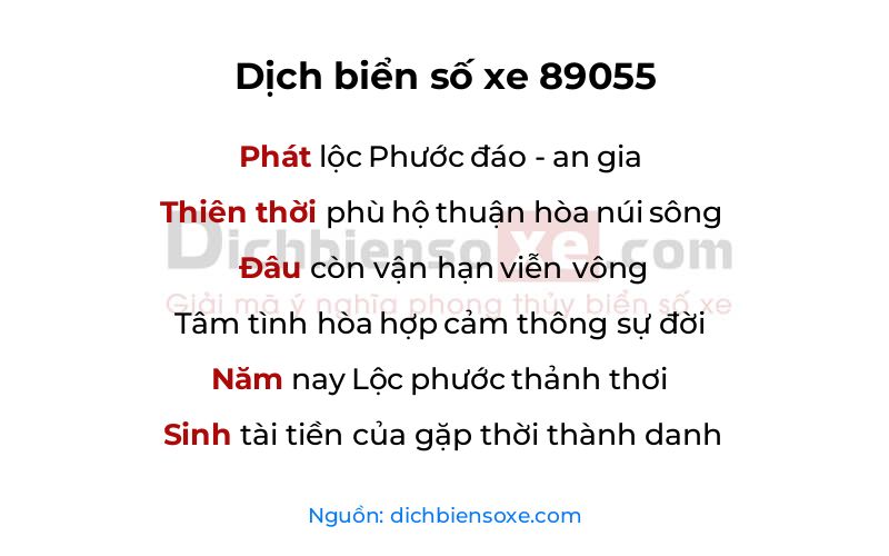 Dịch thơ biển số 89055
