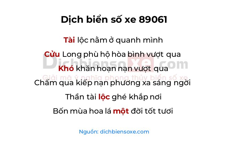 Dịch thơ biển số 89061