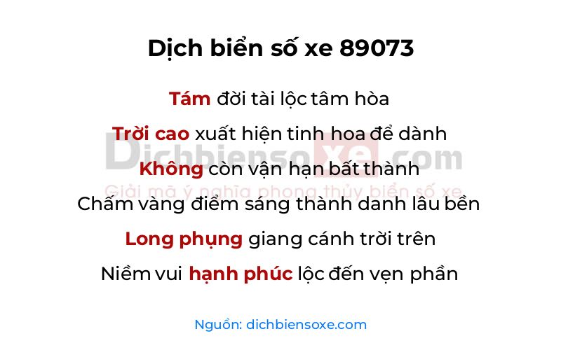Dịch thơ biển số 89073