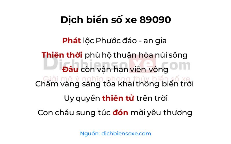 Dịch thơ biển số 89090