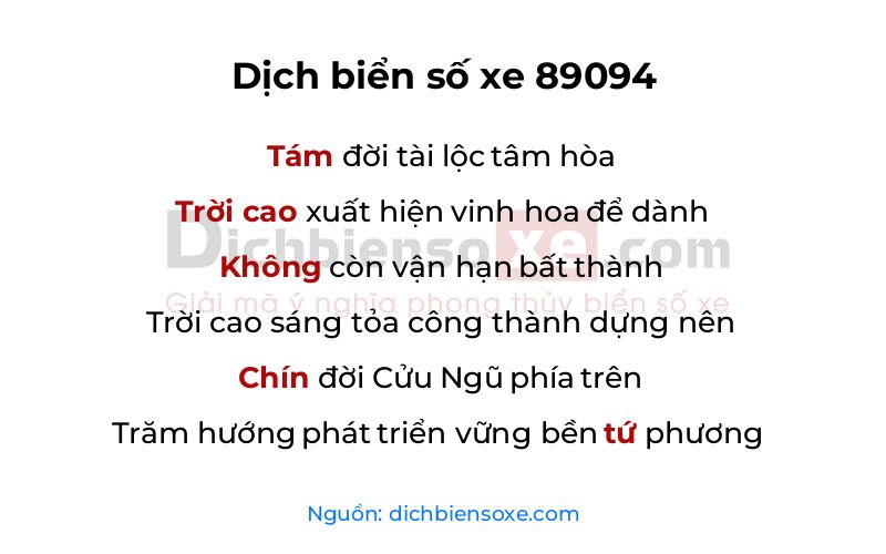 Dịch thơ biển số 89094