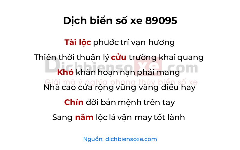 Dịch thơ biển số 89095