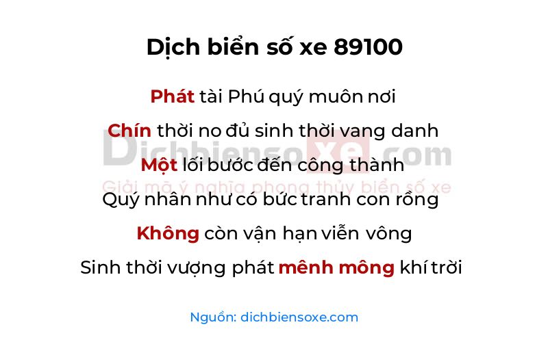 Dịch thơ biển số 89100