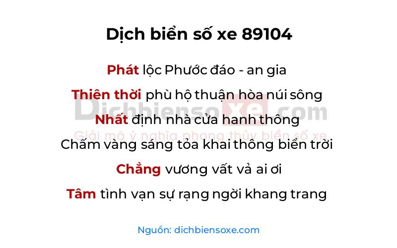 Dịch thơ biển số 89104