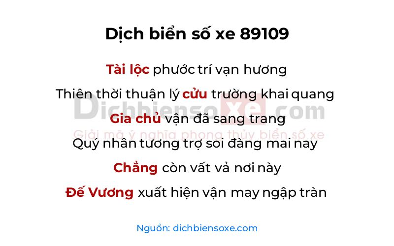 Dịch thơ biển số 89109