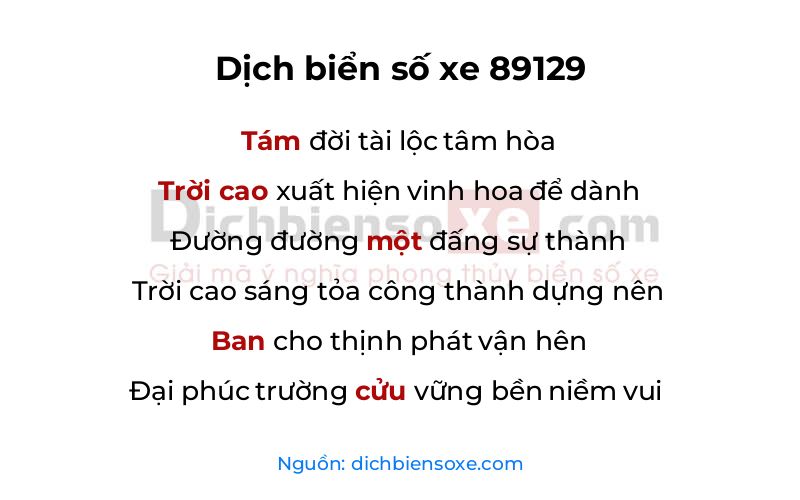 Dịch thơ biển số 89129