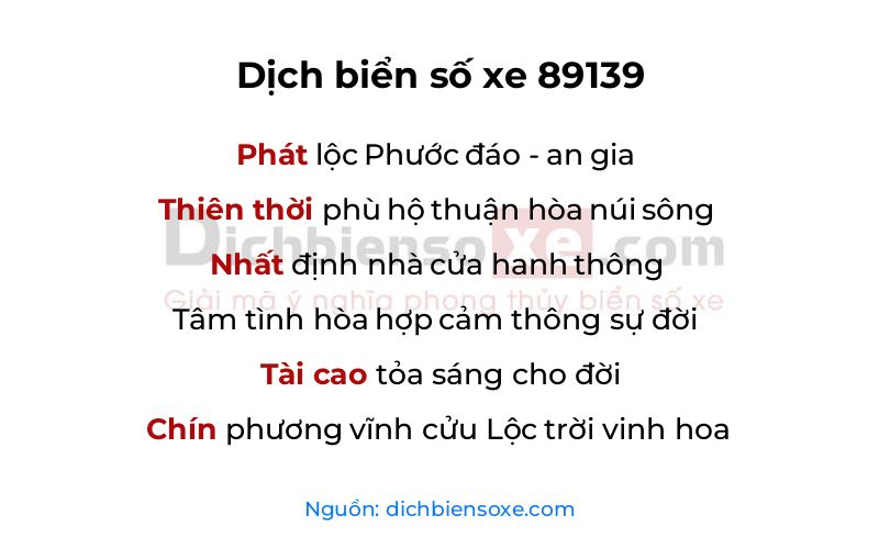 Dịch thơ biển số 89139