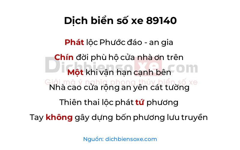 Dịch thơ biển số 89140