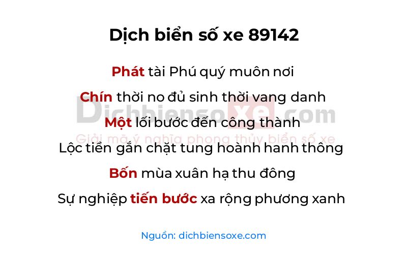 Dịch thơ biển số 89142