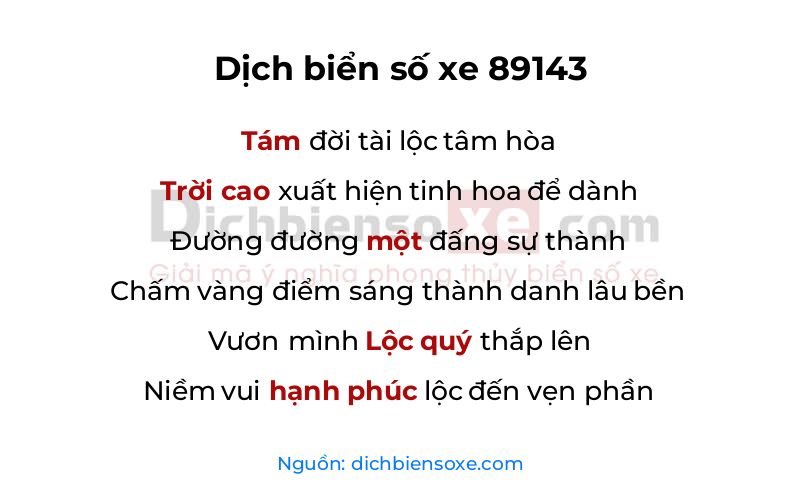 Dịch thơ biển số 89143