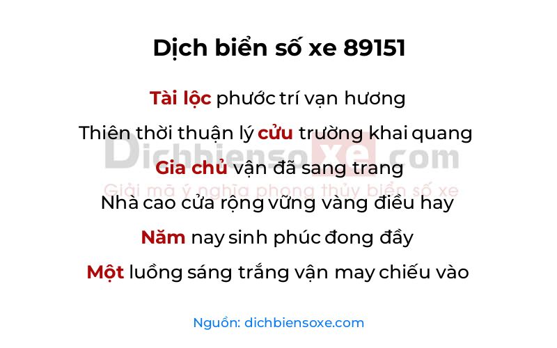 Dịch thơ biển số 89151