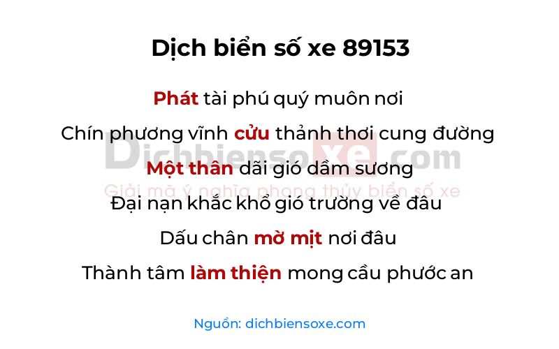 Dịch thơ biển số 89153