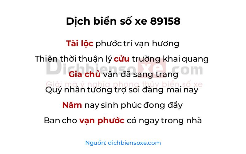 Dịch thơ biển số 89158