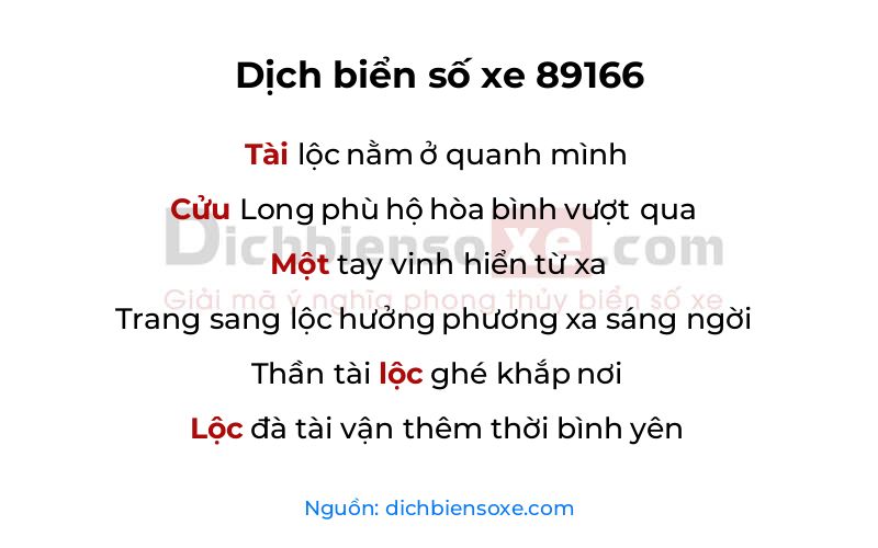 Dịch thơ biển số 89166