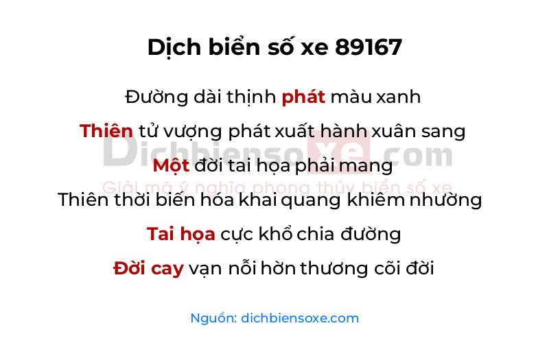 Dịch thơ biển số 89167