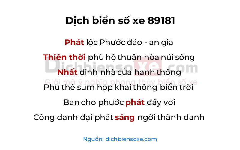 Dịch thơ biển số 89181