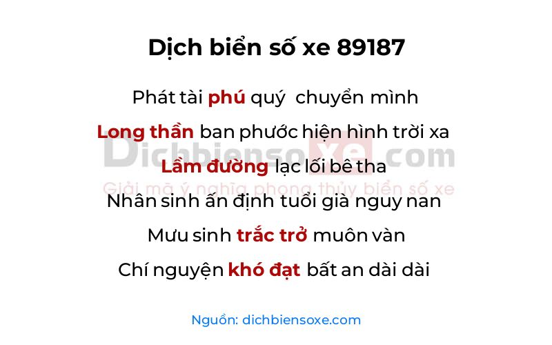 Dịch thơ biển số 89187