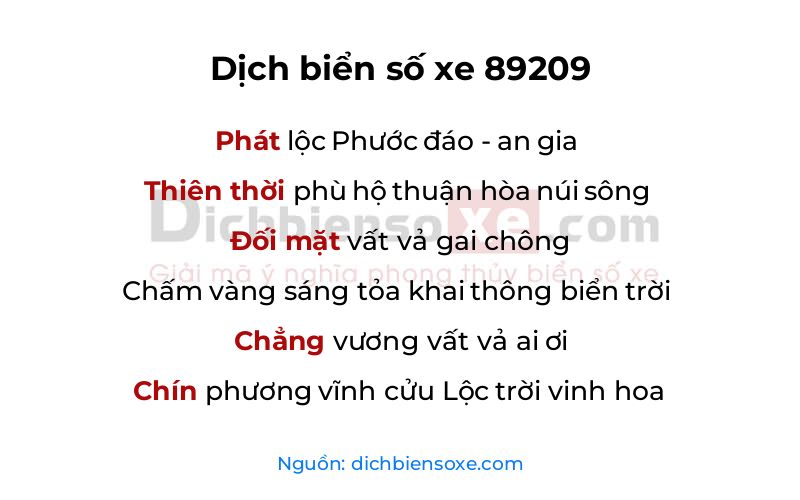 Dịch thơ biển số 89209