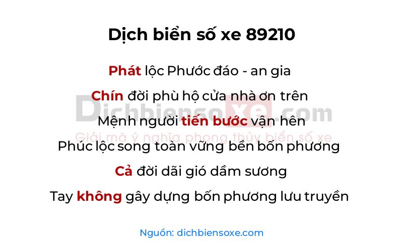 Dịch thơ biển số 89210