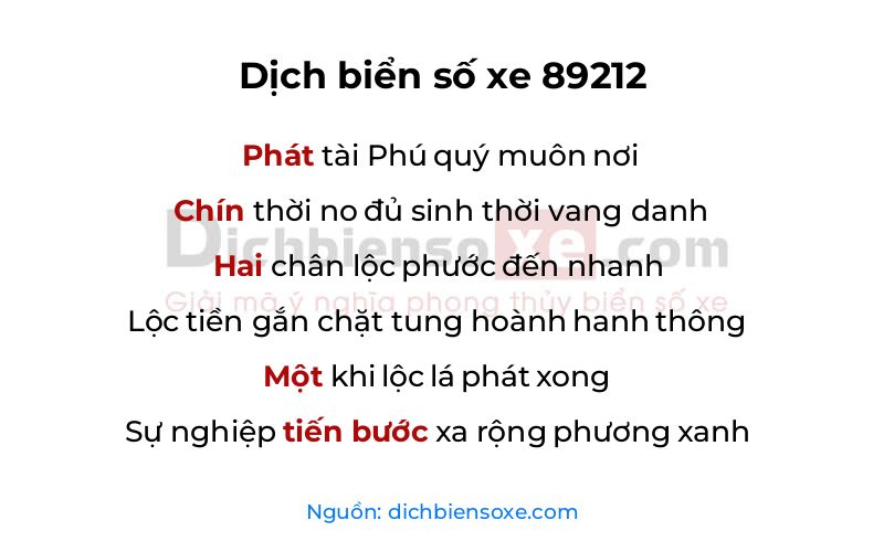 Dịch thơ biển số 89212